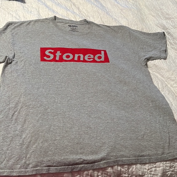 Graphic Tee Shirt Heather Grey with “STONED”Printed on the front size XL - Picture 3 of 6